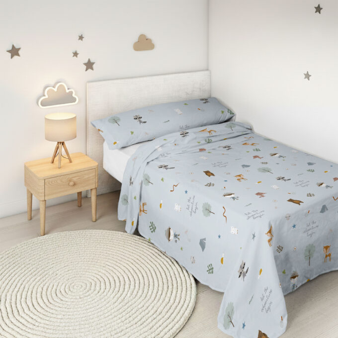 Sábanas Infantiles Aventura Bosque estampado