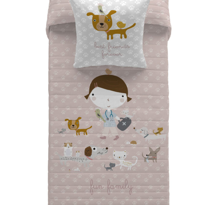 Colcha Infantil reversible Amigos Peludos