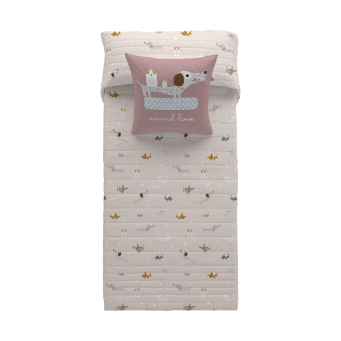 Colcha Infantil reversible Amigos Peludos