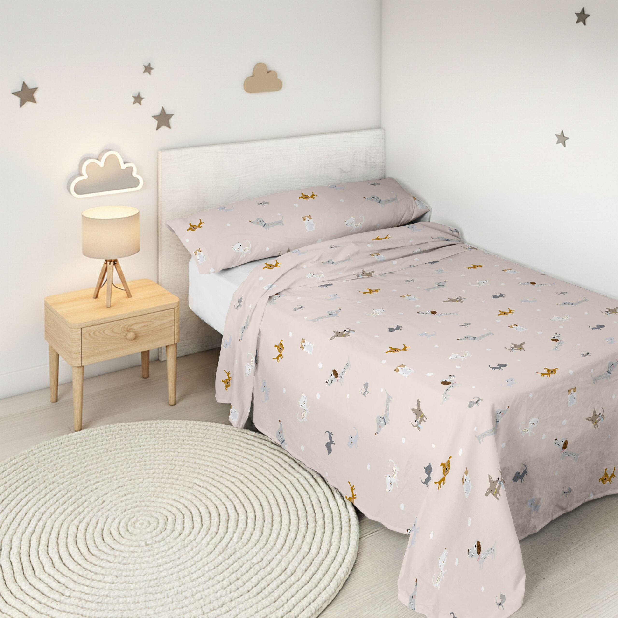 Sábanas Infantiles Amigos Peludos estampado