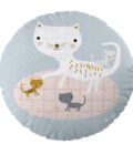 Cojín infantil reversible redondo Amigos Peludos