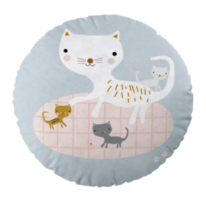 Cojín infantil reversible redondo Amigos Peludos