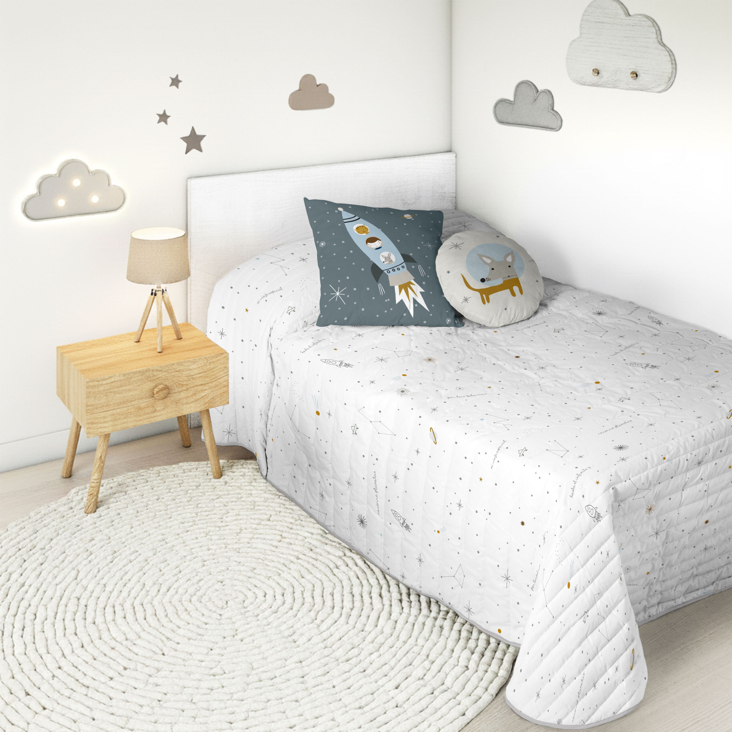 Colcha Infantil reversible Viaje Espacial - Imagen 3