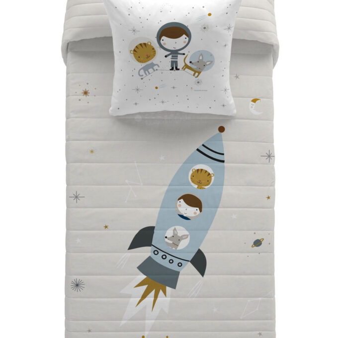 Colcha Infantil reversible Viaje Espacial