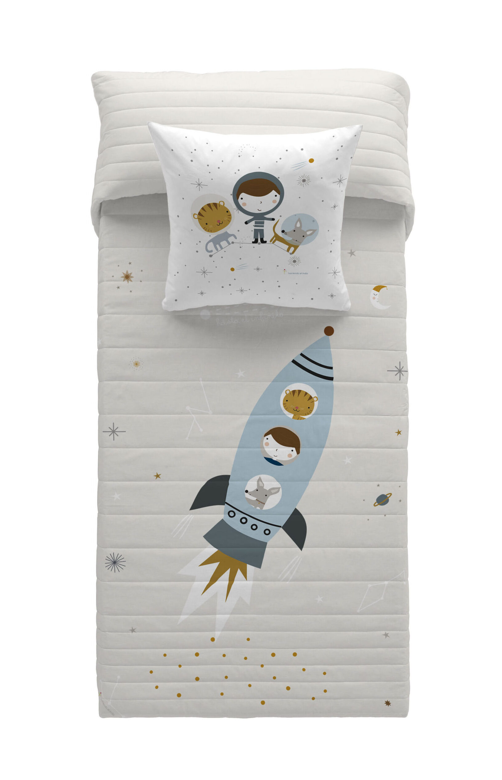 Colcha Infantil reversible Viaje Espacial