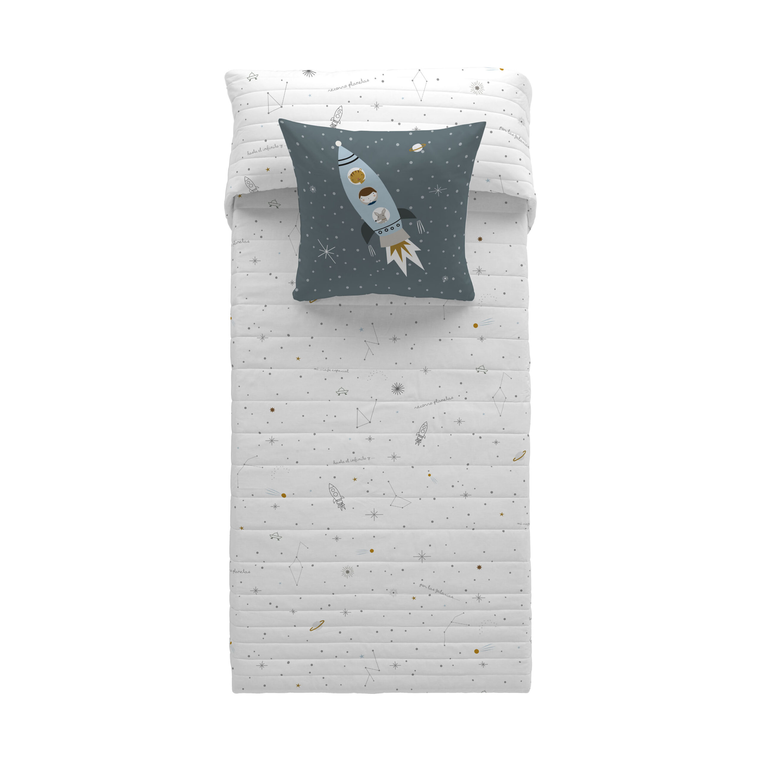 Colcha Infantil reversible Viaje Espacial - Imagen 4