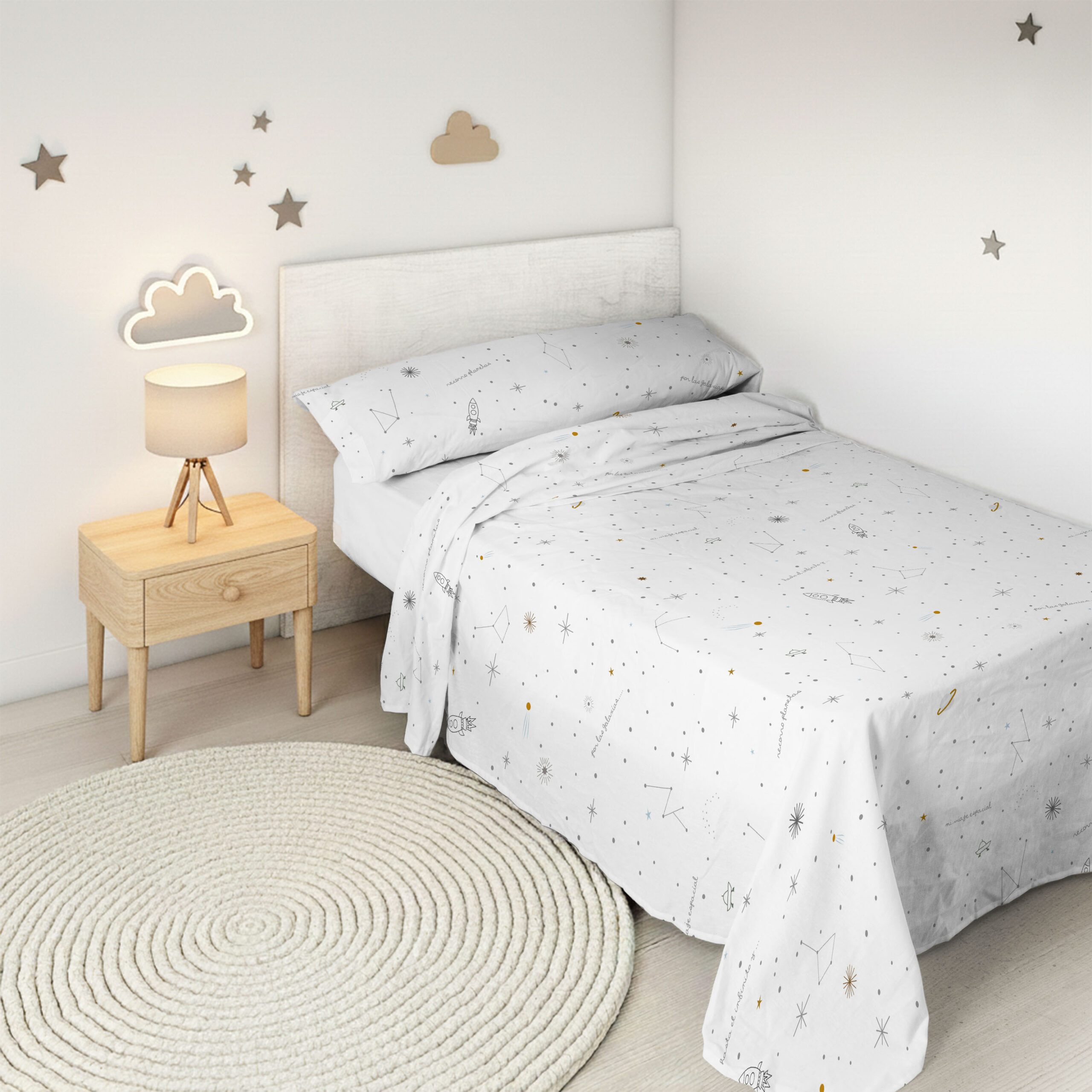 Sábanas Infantiles Viaje Espacial estampado