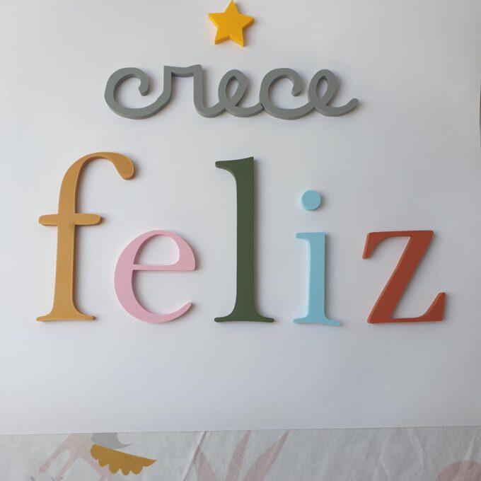 Letras de pared Crece Feliz