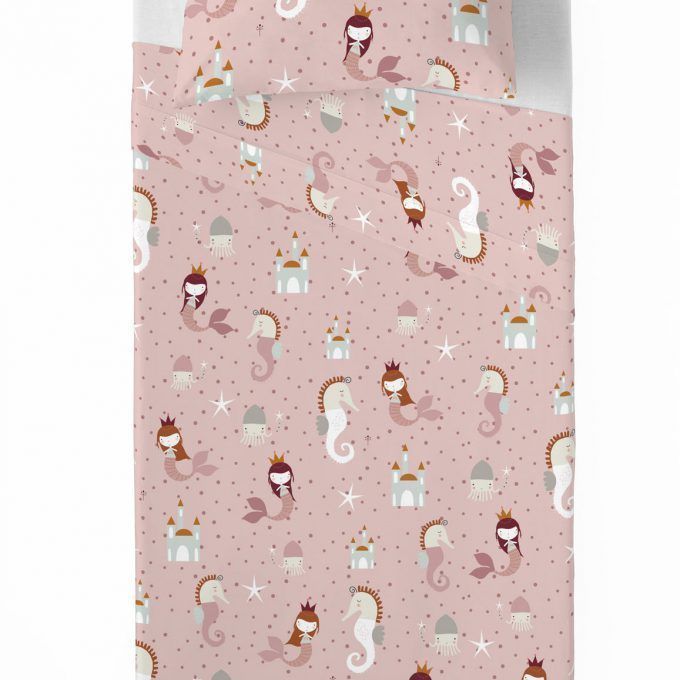 Sábanas infantiles Sirenita estampado