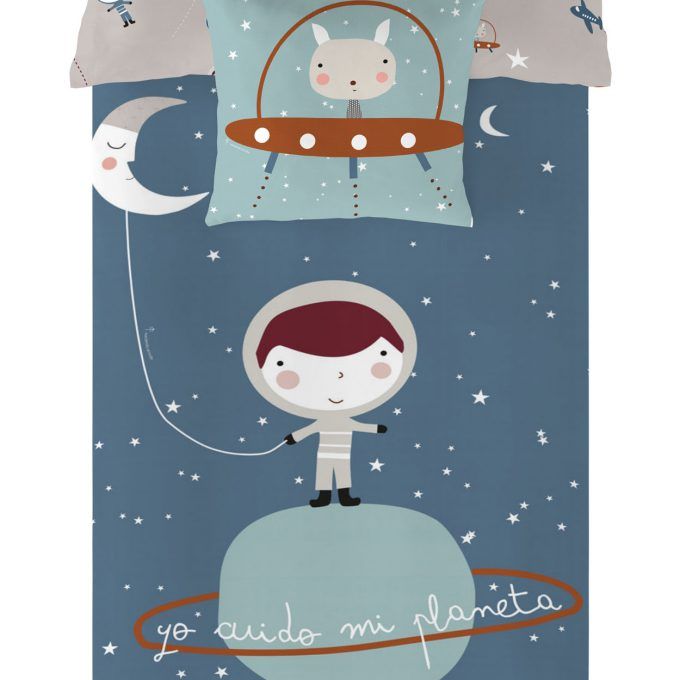 Funda nórdica reversible Astronauta Planeta