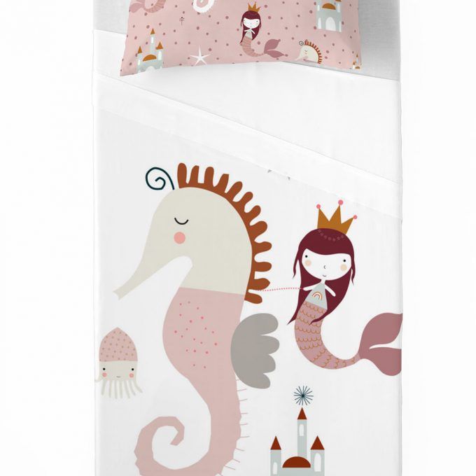 Sábanas infantiles Sirenita blanco