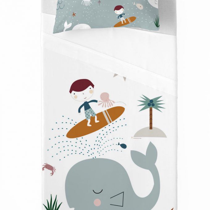 Sábanas infantiles Surfer blanco