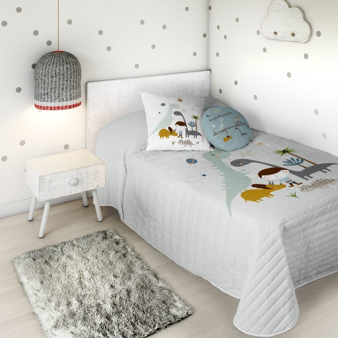Colcha Infantil reversible Dino Pandilla