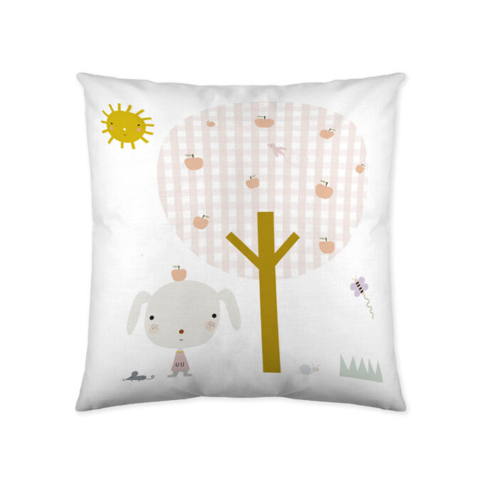 Funda cojín infantil reversible Granja