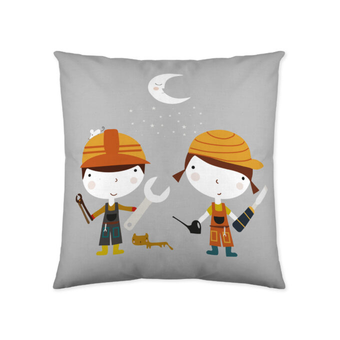 Funda cojín infantil reversible Herramientas