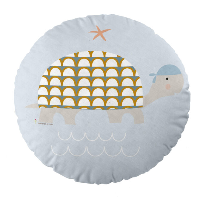 Cojín infantil reversible redondo Pirata