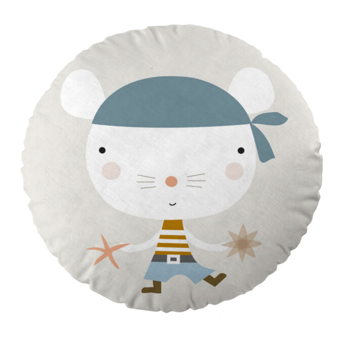 Cojín infantil reversible redondo Pirata