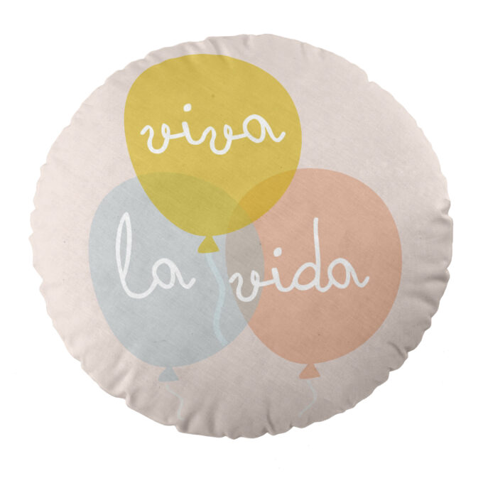 Cojín infantil reversible redondo Fiesta