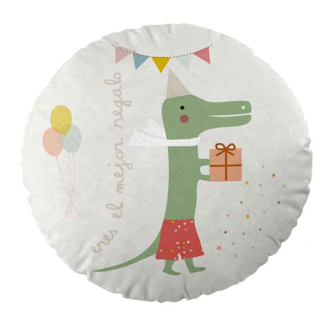 Cojín infantil reversible redondo Fiesta
