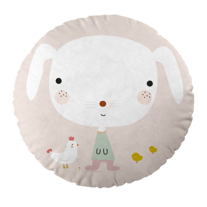Cojín infantil reversible redondo Granja Pepita