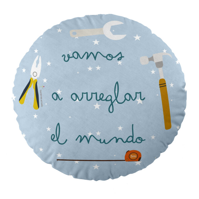 Cojín infantil redondo Herramientas coche