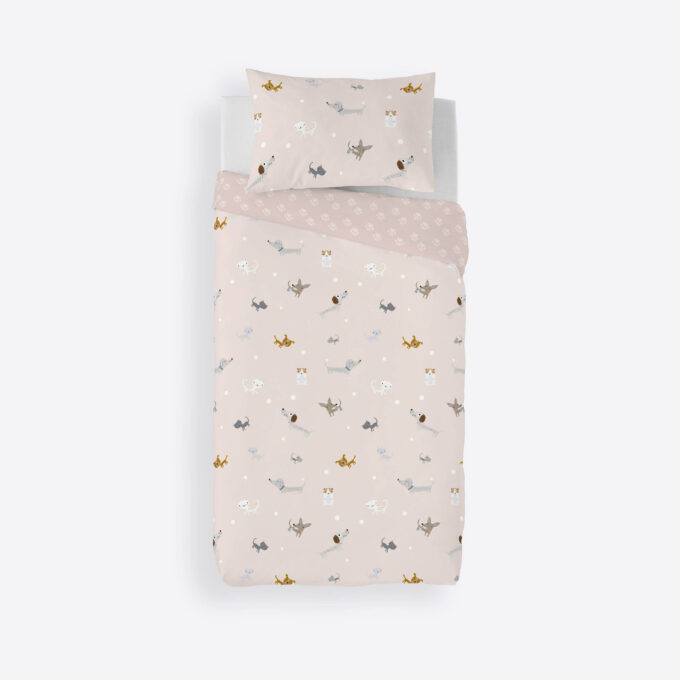 Funda nórdica infantil reversible Amigos Peludos