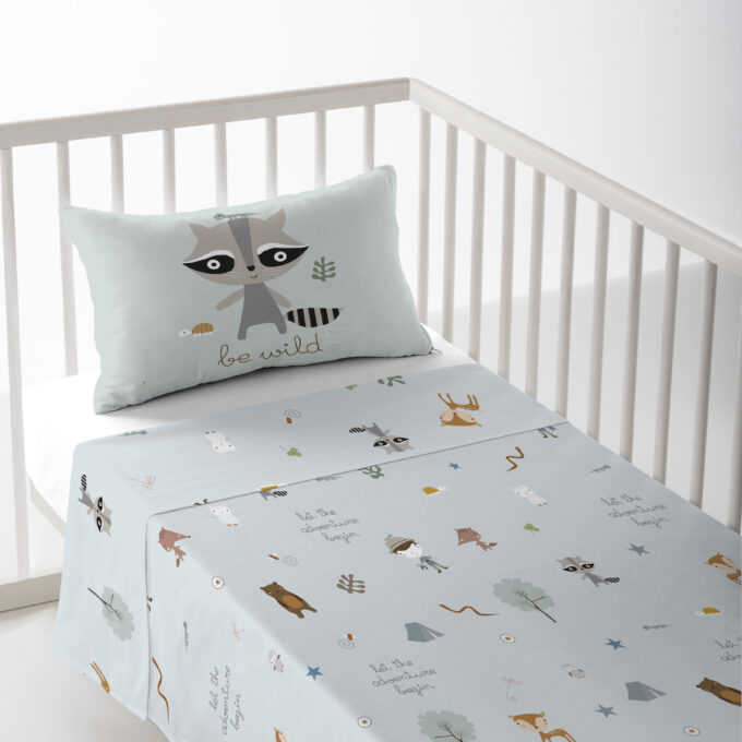 Sábanas cuna Aventura Bosque estampado