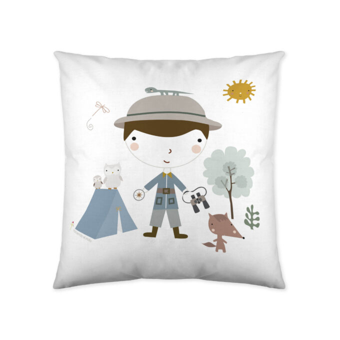 Funda cojín infantil reversible Aventura Bosque
