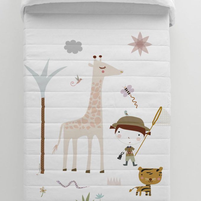 Colcha Infantil reversible Exploradora Jirafa