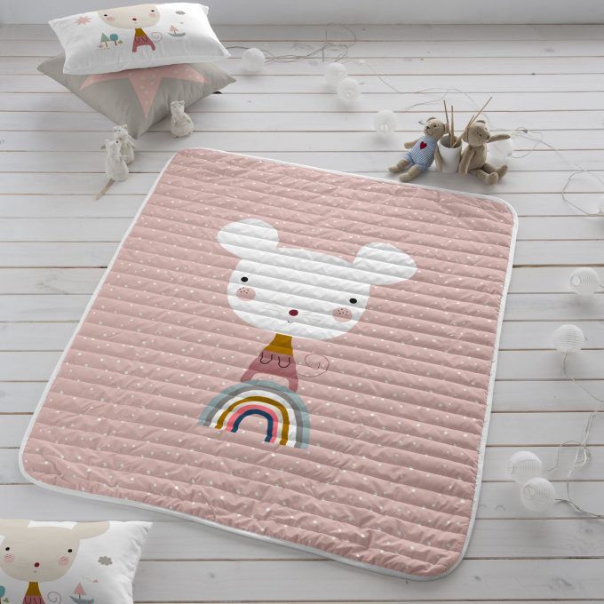 Colcha cuna / Mantita juego Ratita Rosa