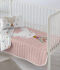 Colcha cuna Mantita juego ratita rosa