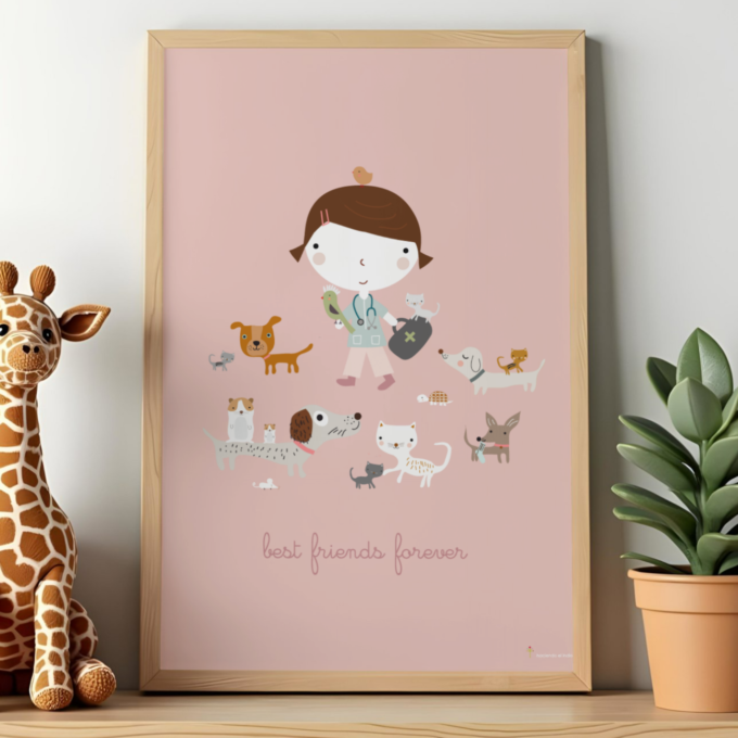 Lámina infantil Amigos Peludos