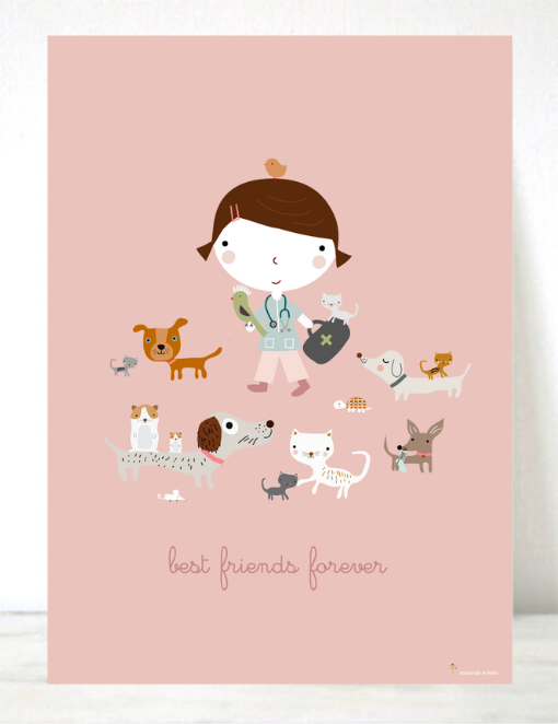 Lámina infantil Amigos Peludos