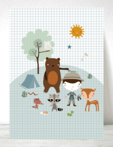 lámina infantil aventura bosque