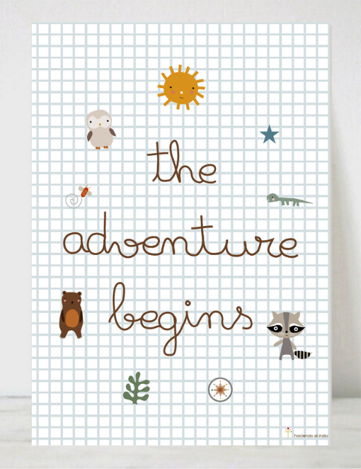 Lámina infantil The Adventure Begins