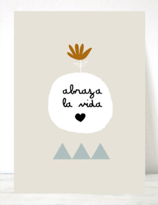 Lámina infantil Abraza la vida azul