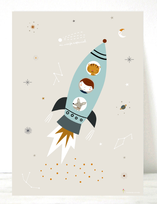 Lámina infantil Viaje Espacial