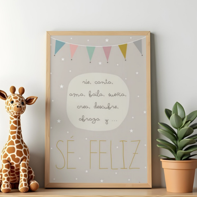 Lámina Infantil Sé feliz Minigallerie