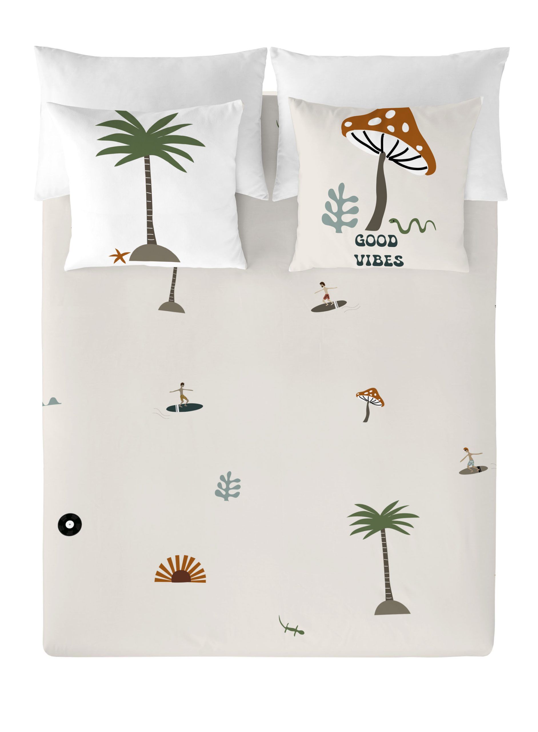 funda nórdica Good Vibes surfers