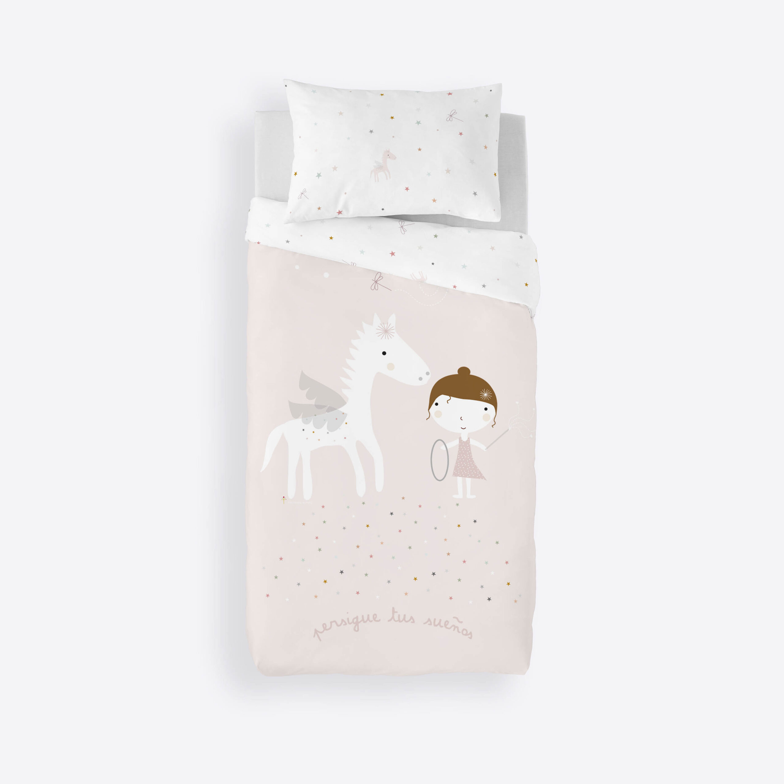 Funda nórdica infantil reversible Hada Pegaso