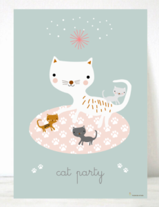 Lámina Infantil Fiesta Gatitos