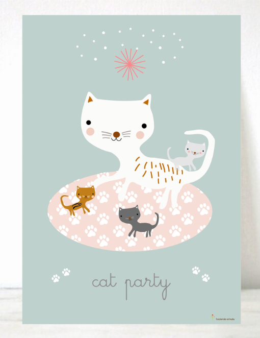 Lámina Infantil Fiesta Gatitos