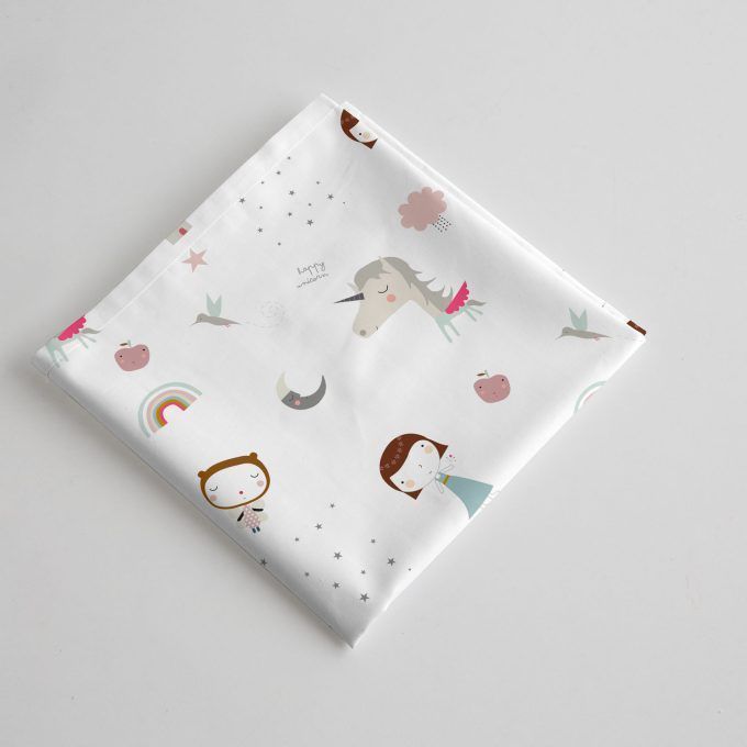 Muselina sabanita bebé Unicornio Blanco