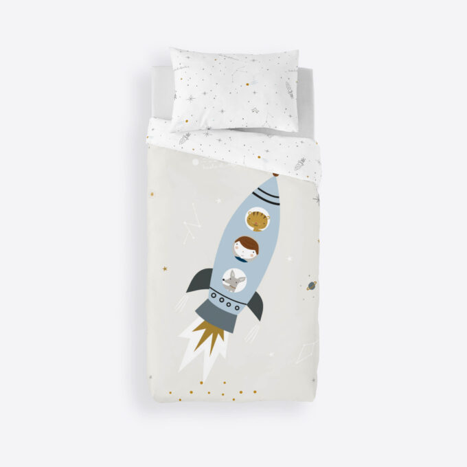 Funda nórdica infantil reversible Viaje Espacial