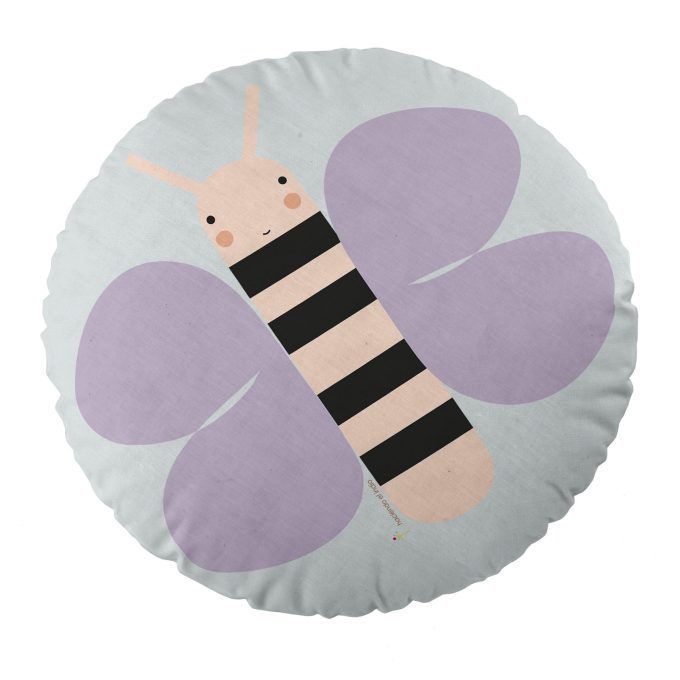 Cojín infantil redondo Mariposa Leona