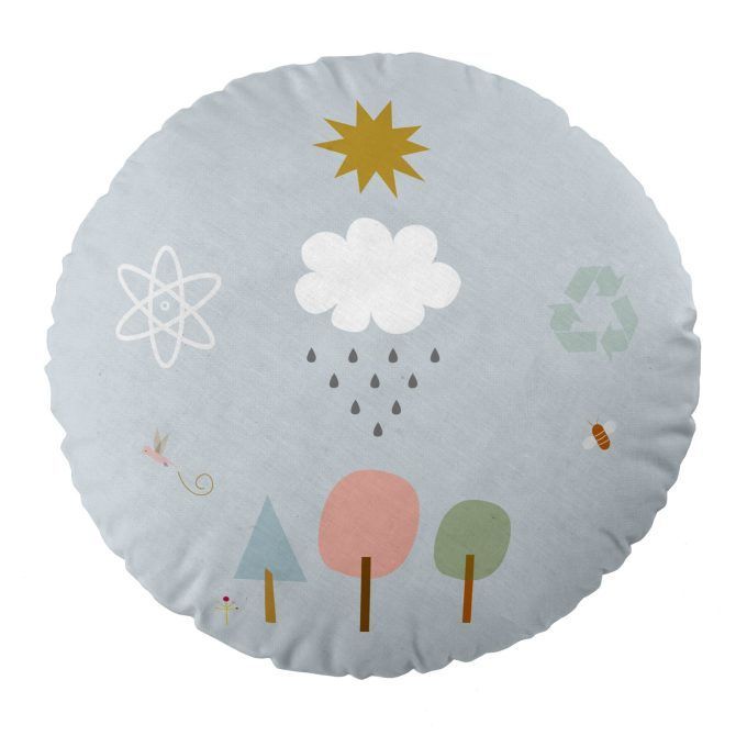Cojín infantil redondo Save the Earth Reciclar
