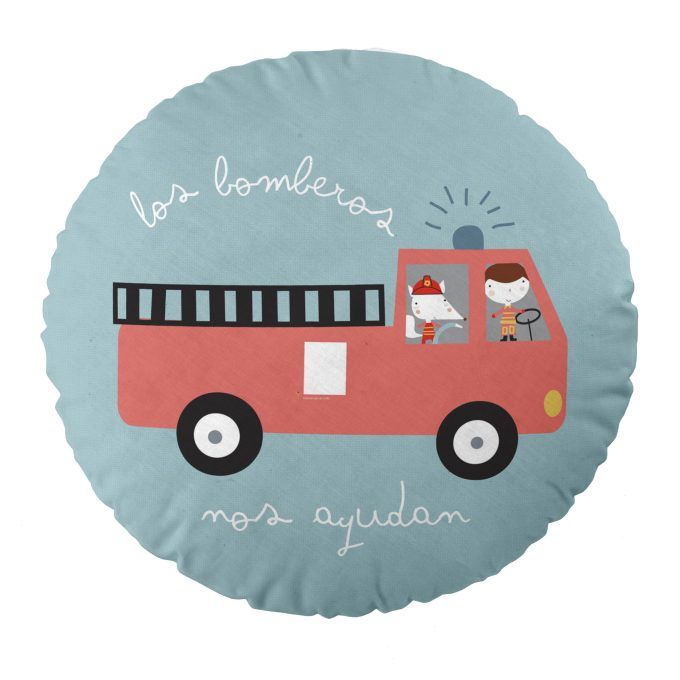 Cojín infantil reversible Policía Bomberos