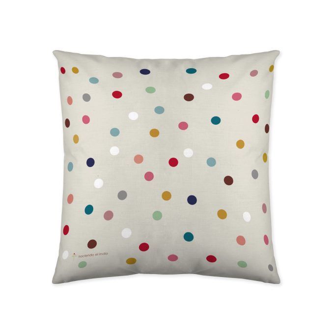 Funda cojín infantil jugar lunares