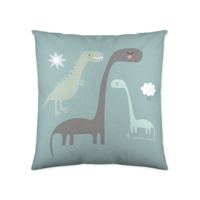 Funda cojín infantil reversible montañas dinos