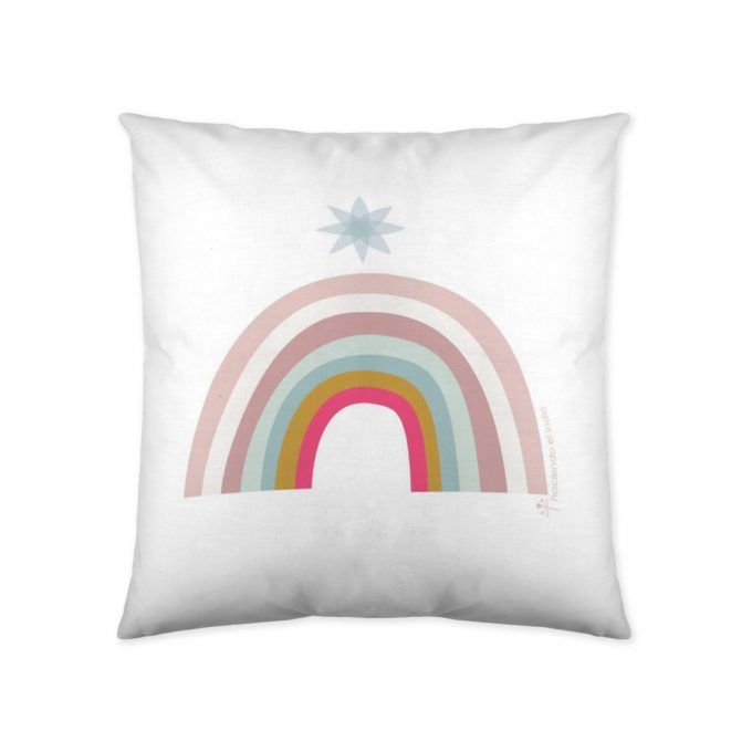 Funda Cojín infantil reversible unicornio rainbow